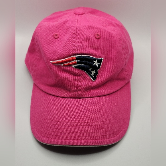 NFL Team Apparel New England Patriots Blue Red White on Pink Ball Cap Hat - Picture 1 of 6